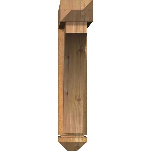 Thorton Arts And Crafts Rough Sawn Bracket W/ Offset Brace, Western Red Cedar, 6W X 30D X 30H